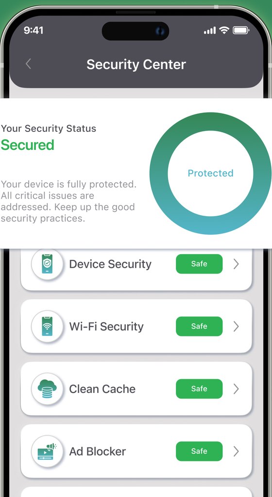 Security Center listing protection settings and their status